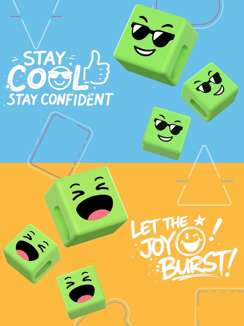 CALDEVER Stocking Stuffers for Teen Boys Cell Phone Stand: 2Pack Purple&Green Rock Gesture Phone Stand for Desk with 2Pack Dual Blue*Green Mood Cube for Adults Gifts for Christmas Men Cool Gadgets Cute Thing - Image 4